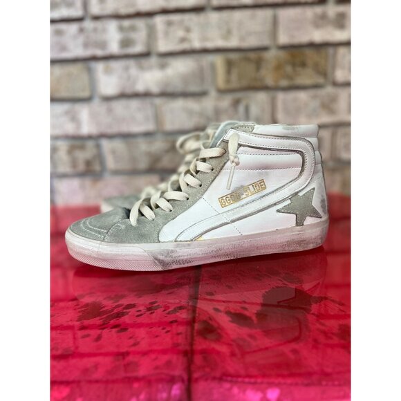 GOLDEN GOOSE SlLIDE off white Mid-Top Sneakers size 38 - Picture 11 of 12